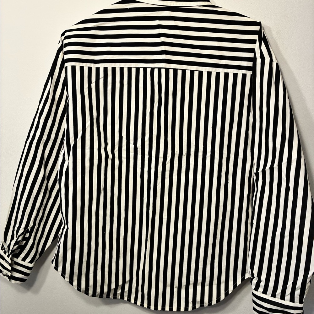 Express Boyfriend Button Down Striped Blouse - image 3